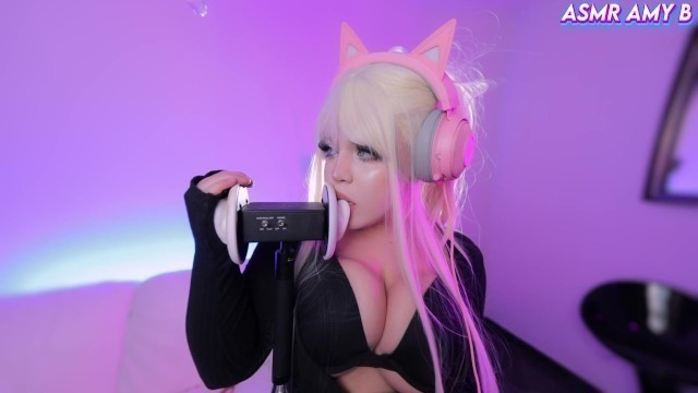 ASMR GAMER GIRL *wet* EAR LICKING 3 DIO | ASMR AMY B