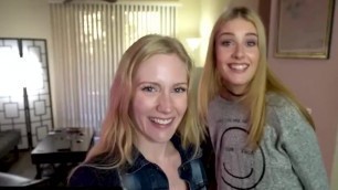 Dad Crush - Stunning Blonde Step Sisters Twerk on Their Perv Stepdad's Cock After Classes